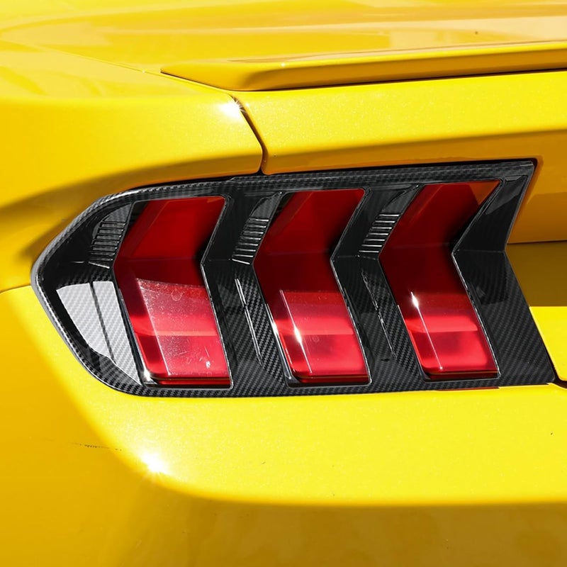 MUXEE Taillight Cover,for Ford Mustang 2024 2025 2026,2PCS Tail Light Covers Tail Lamp Trim Decoration Car Sport Accessories - Carbon Fiber - Image 1